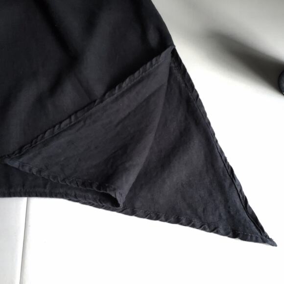 Olars Ulla Sweden Black Linen Tunic Top 1X Lagenlook Minimalist Modern Relaxed - Picture 4 of 10